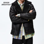 TAOP&ZA Men's Faux Lamb Fur Jacket for Fall/Winter