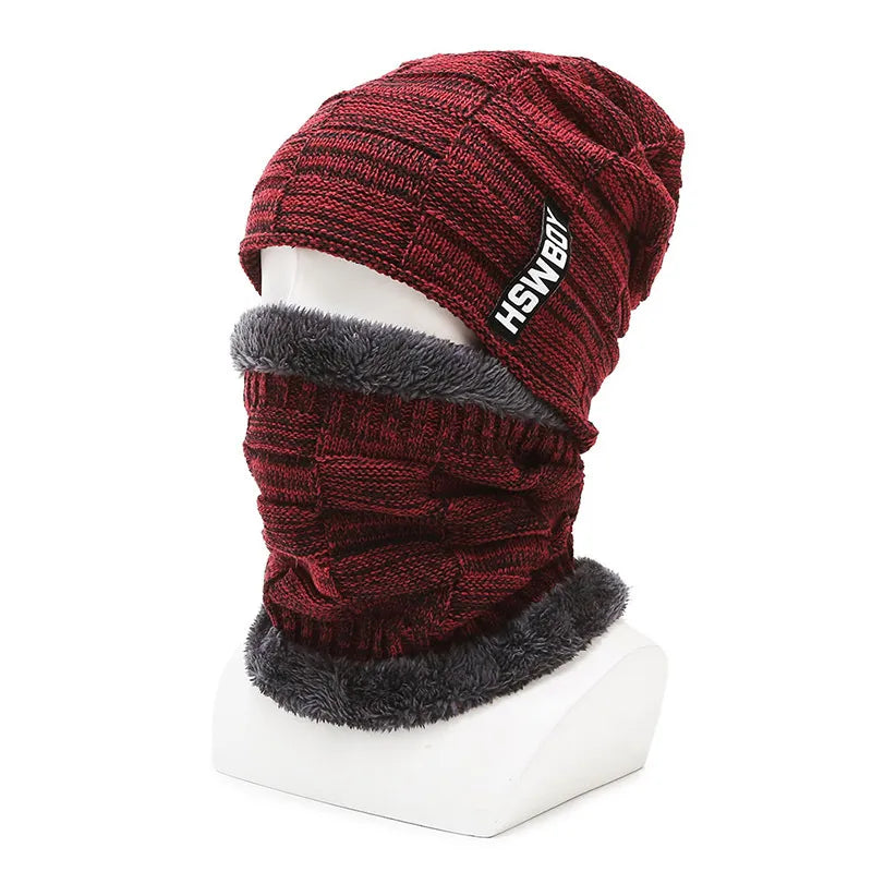 Hat Men's Winter Fleece Lined Padded Warm Keeping Woolen Knitted Hat | Embroidered Cap