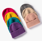 Warm Loose Solid Color Wool Fashion Hat | Embroidered Cap