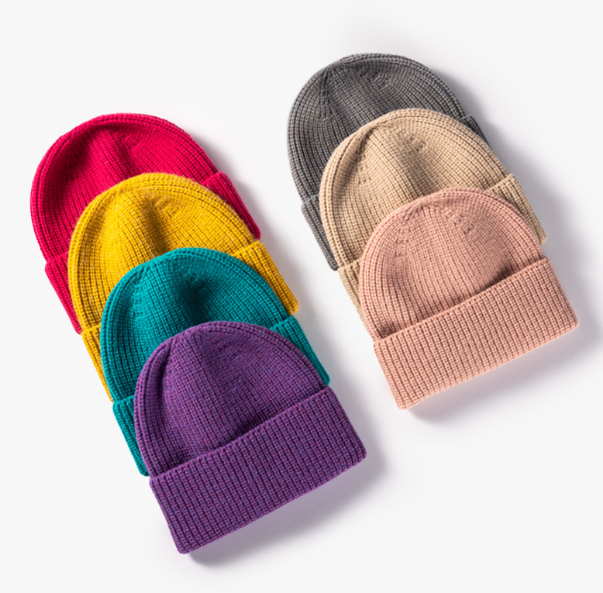 Warm Loose Solid Color Wool Fashion Hat | Embroidered Cap