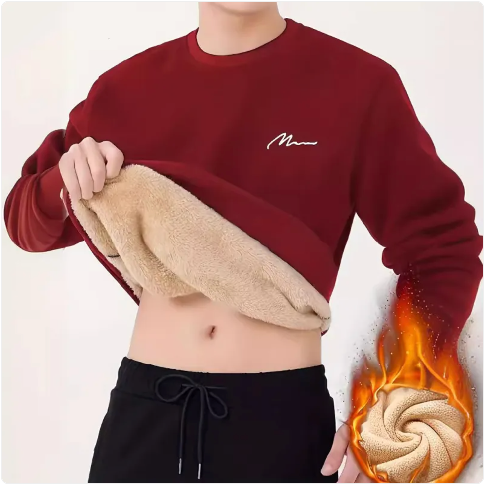 Men's Wool Stretch Printed Long Sleeve Casual T-shirt | Streetwear