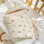 Newborn Crepe Beanie Fleece Quilted Bag | Embroidered Cap