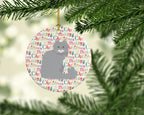 Norwegian Forest Cat Christmas Ceramic Ornament