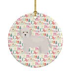 Cyprus Poodle Merry Christmas Ceramic Ornament