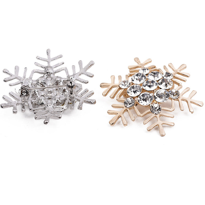 High-End Alloy Christmas Snowflake Brooch Gift
