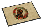 Field Spaniel Christmas Flowers Doormat