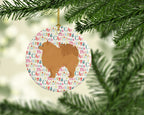 Pomeranian #1 Merry Christmas Ceramic Ornament