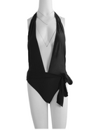Deep Plunge Halter One-Piece Swimsuit