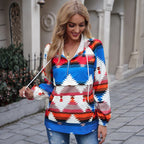 Women's Hooded Sweater Jacket with Fashion Print