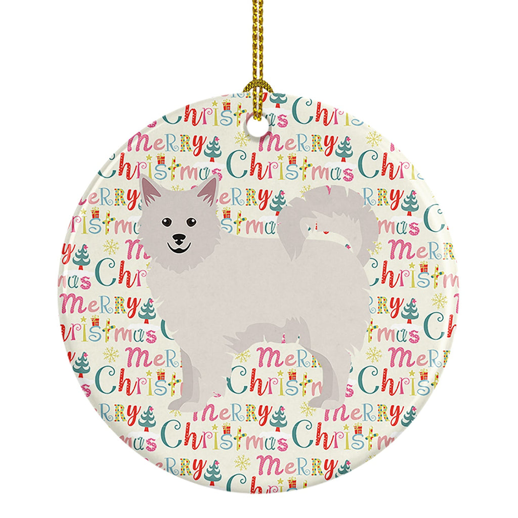 Italian Spitz Merry Christmas Ceramic Ornament