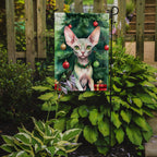 Minskin Cat By the Christmas Tree Garden Flag