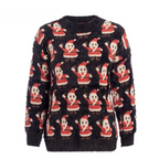 Santa Claus Long Sleeve Knit Sweater in Faux Mink Fur