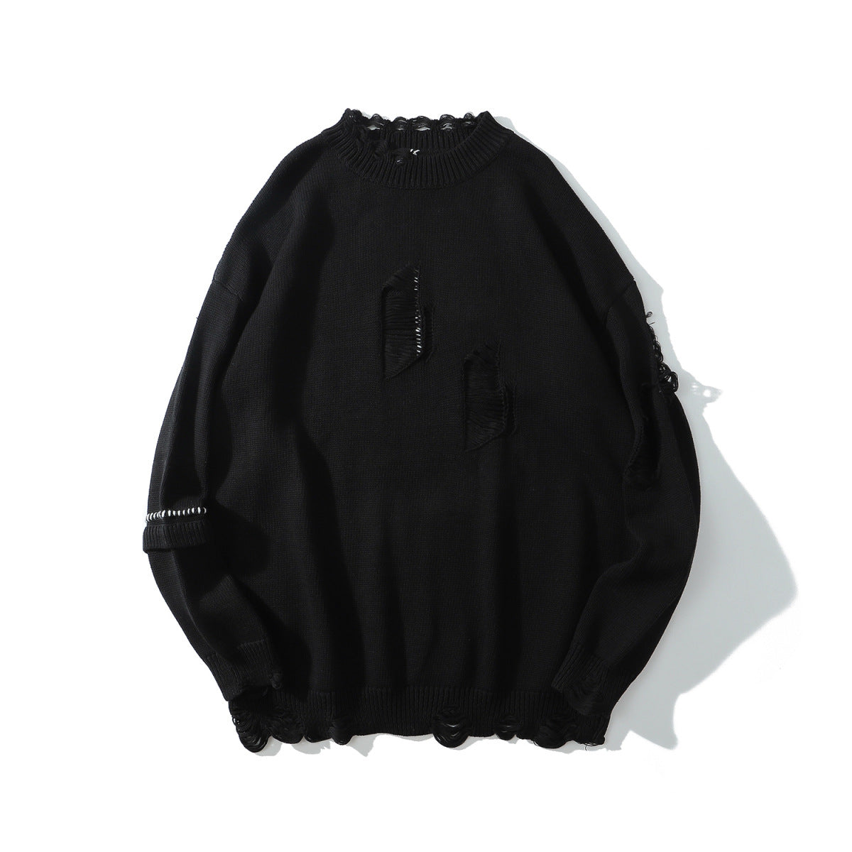 Loose Wool Embroidery Crew Neck Pullover Sweater | Streetwear