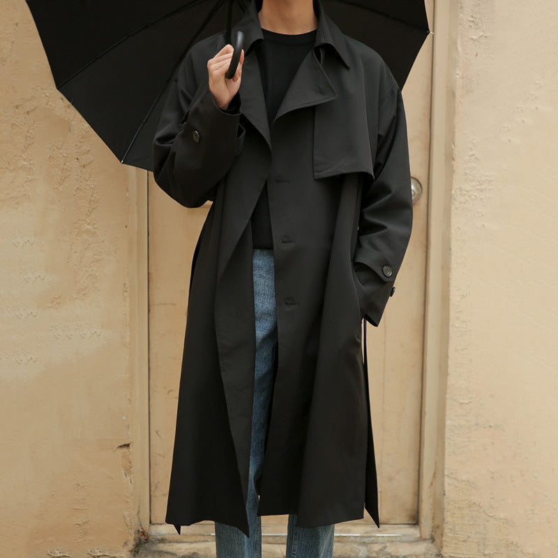 Men's Mid-Length Loose Double Breasted Trench Coat