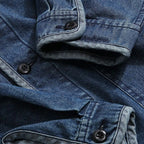 2024 Japanese Retro V-Neck Denim Jacket for Men