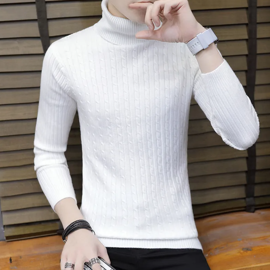 Autumn High-Neck Cross Eight Men's Sweater