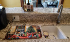 Keeshond Cozy Christmas Dish Drying Mat