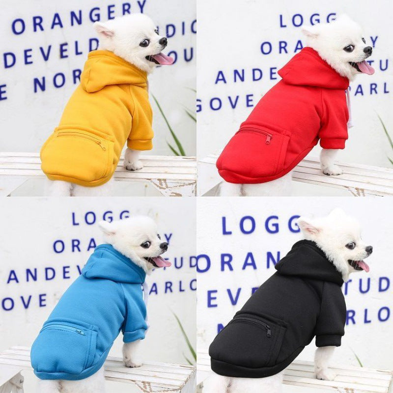 New Pet Sweatshirt with Zipper Pocket for Small Medium | Streetwear
