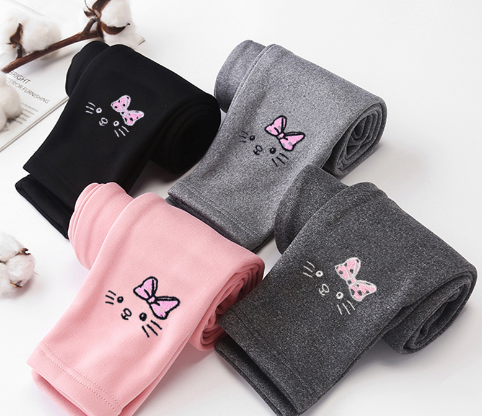Girls' Fleece-Lined Leggings for Kids (One Pair)