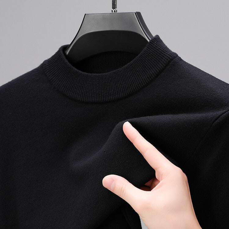 Casual Solid Color Half Turtleneck Thermal Sweater