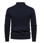 Men's Solid Color Half-Zip Stand Collar Sweater