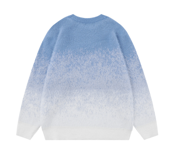 Men's Round Neck Gradient Pullover Sweater for Fall/Winter | Streetwear