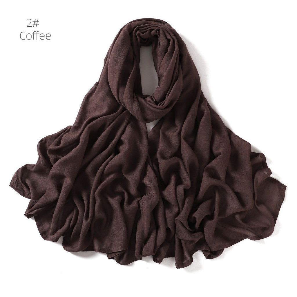 Solid Color Viscose Cotton Scarf for Muslim Women (One)