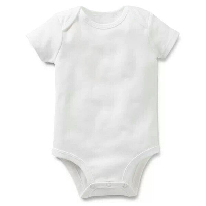 Solid Color Short Sleeve Baby Bodysuit for Infants