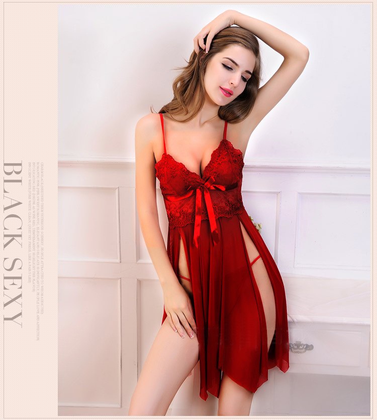 Plus Size Sexy Lingerie with Open Slit for Women