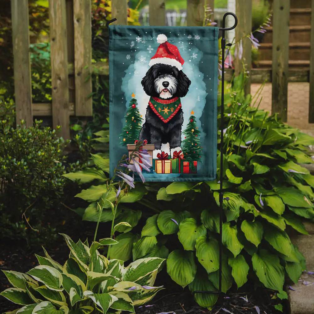 Portuguese Water Dog Christmas Garden Flag