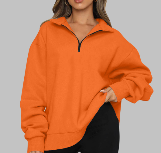 Casual Half-Zipper Pullover Top | Streetwear