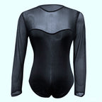 Plus Size Sexy Lace Long Sleeve Bodysuit Sleepwear