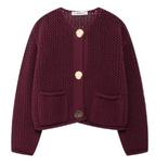 Knit Pullover with Round Neck and Buttons (One Piece)