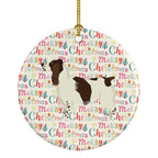 English Springer Spaniel Merry Christmas Ceramic Ornament