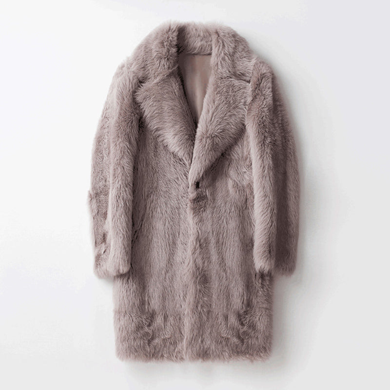Men's Imitation Fox Fur Coat for Autumn & Winter