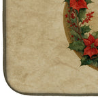 Lancashire Heeler Christmas Flowers Dish Drying Mat
