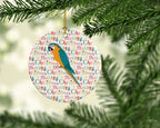Macaw Christmas Ceramic Ornament