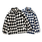 Men's Rhombus Loose Work Jacket for Couples