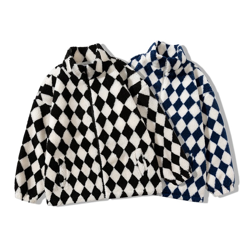Men's Rhombus Loose Work Jacket for Couples