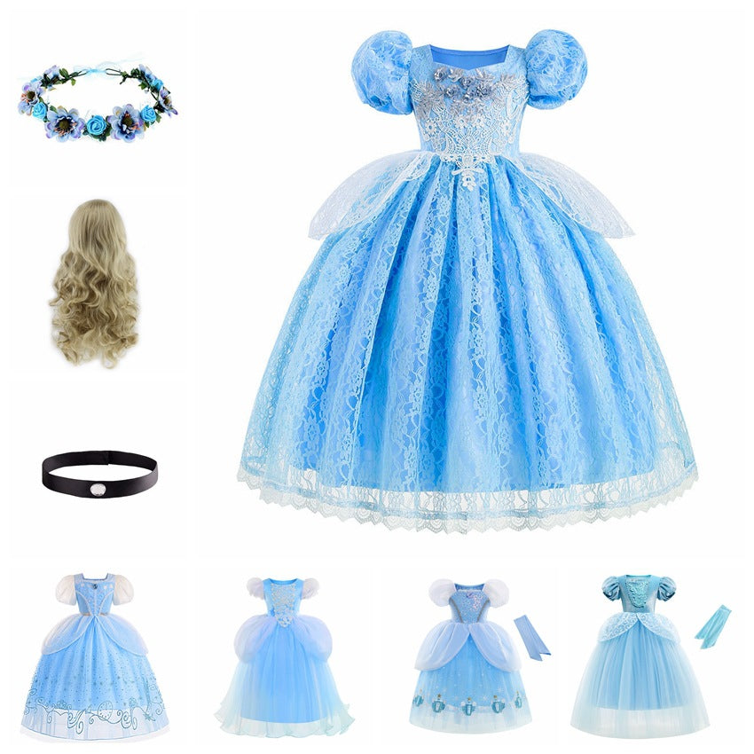 Cinderella Halloween Dress for Kids - Cotton Tulle Skirt
