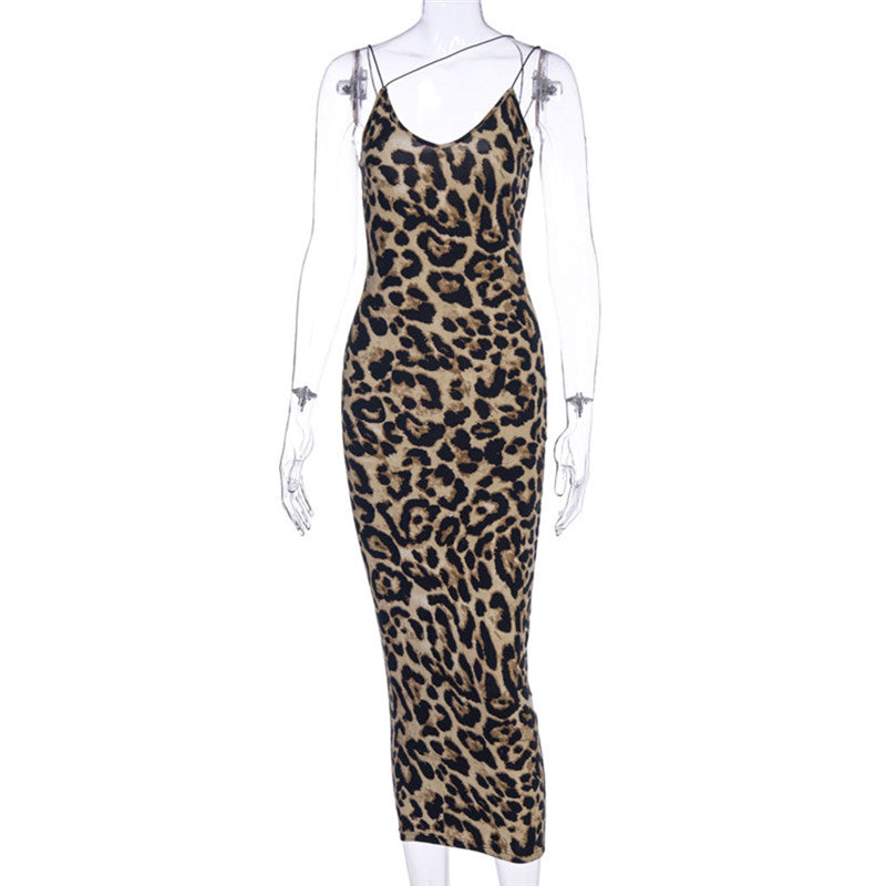 Leopard Snake Print Bodycon Maxi Dress for Parties