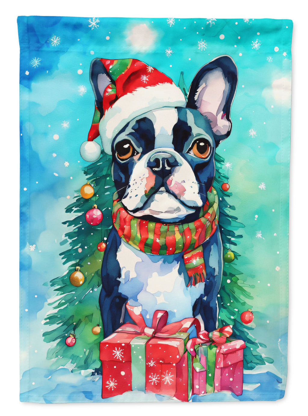 Boston Terrier Christmas Garden Flag