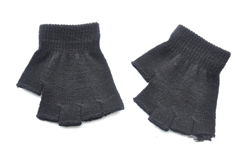 Children's Solid Color Warm Half-Finger Gloves