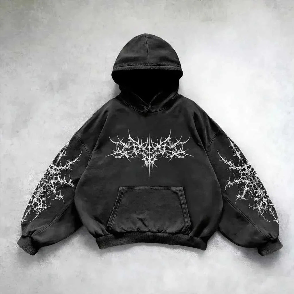 Vintage Skull Print Hoodie Sweater | Streetwear