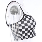 Summer Women's Black and White Checkered Tank Top
