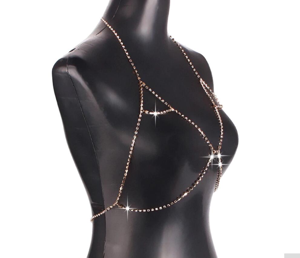 Rhinestone Bikini Bra Body Chain