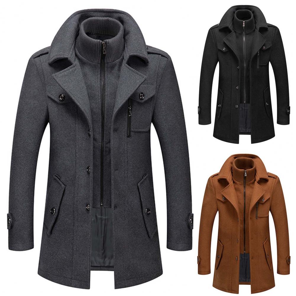 Men's Double Collar Zipper Jacket for Travel and Style