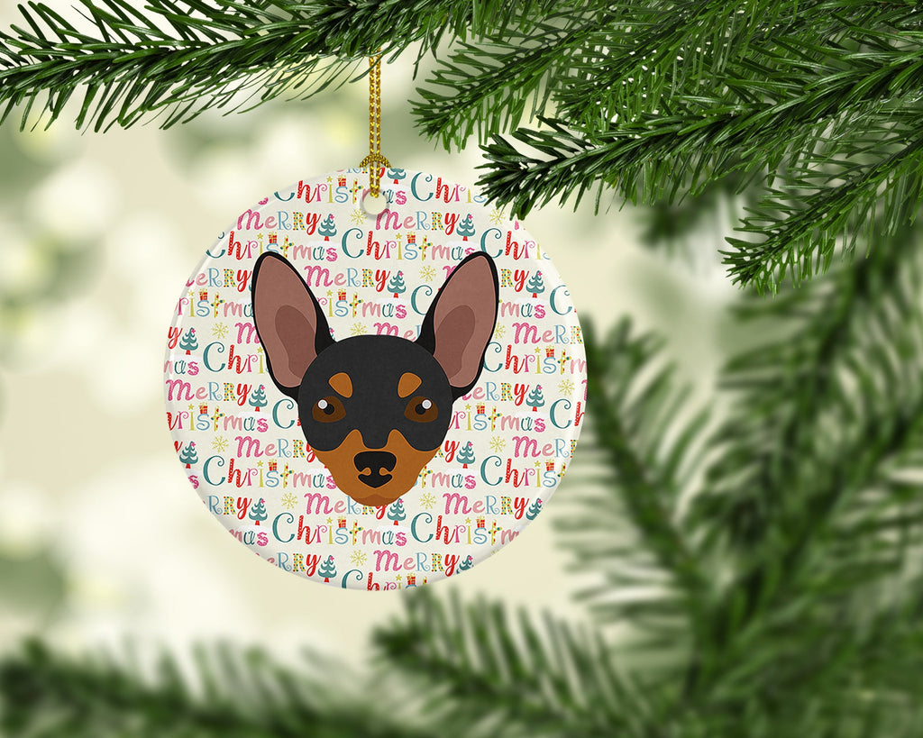 Prague Ratter Merry Christmas Ceramic Ornament