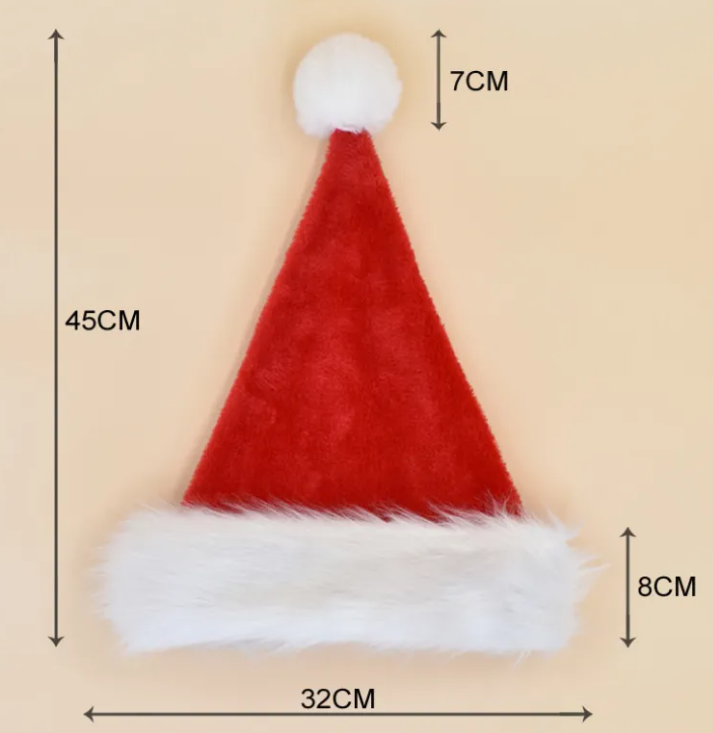 Soft Plush Christmas Hat | Embroidered Cap