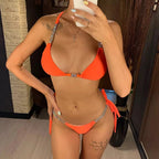 Crystal Chain Bikini Swimsuit - Sexy Two-Piece